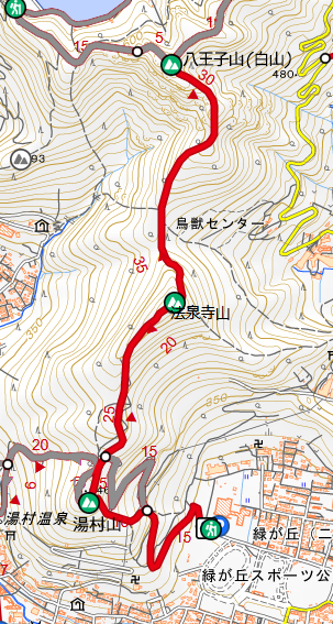 法泉寺山ルートマップ