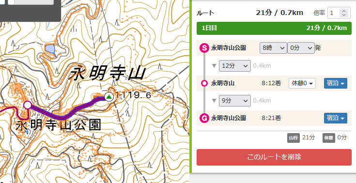 永明寺山ルートマップ